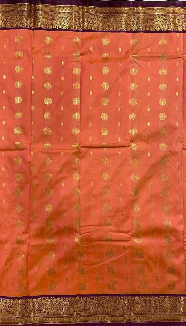 Semi Kanjivaram Silk Saree in Peach | S9_1