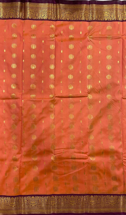 Semi Kanjivaram Silk Saree in Peach | S9_1