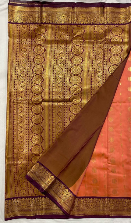 Semi Kanjivaram Silk Saree in Peach | S9_1