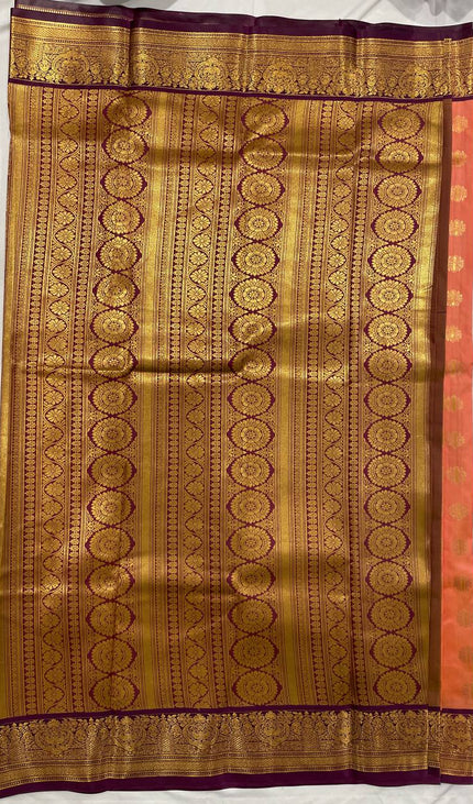 Semi Kanjivaram Silk Saree in Peach | S9_1