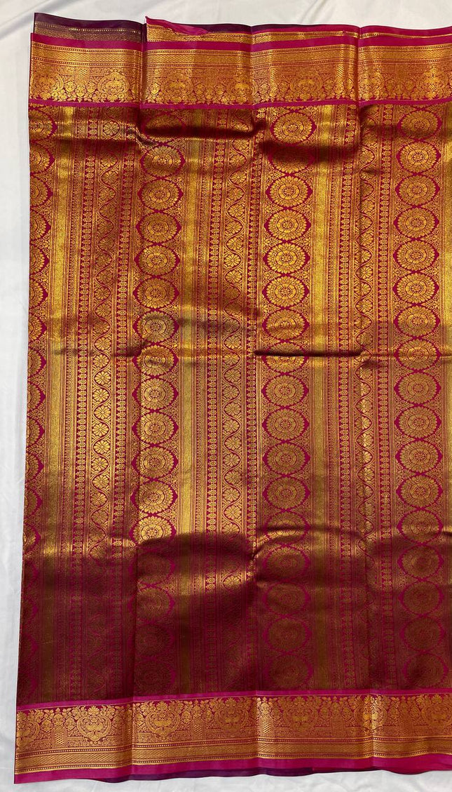 Semi Kanjivaram Silk Saree in Peacock  Blue| S9_4