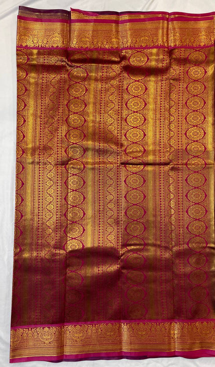 Semi Kanjivaram Silk Saree in Peacock  Blue| S9_4