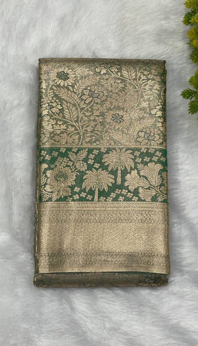 Forest Green Tissue Silk Saree| S26_1