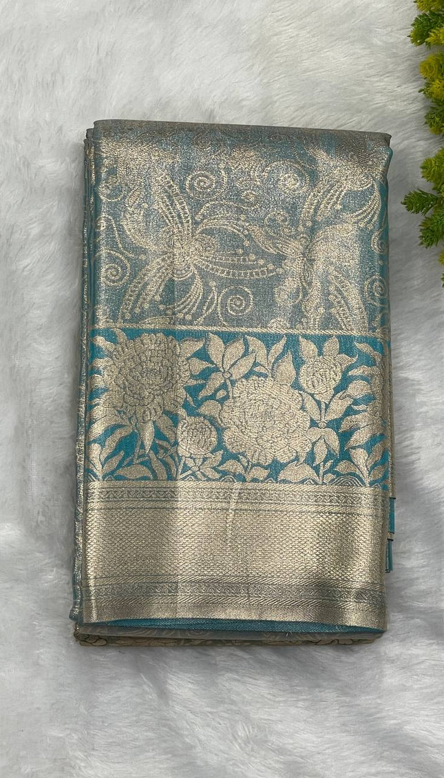 Sky Blue Tissue Silk Saree|S26_4