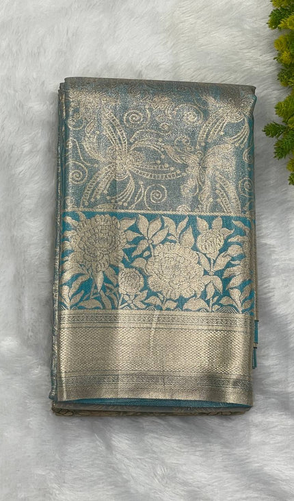 Sky Blue Tissue Silk Saree|S26_4
