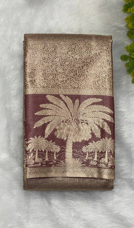 Deep Maroon Tissue Silk Saree|S26_2