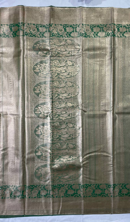 Forest Green Tissue Silk Saree| S26_1