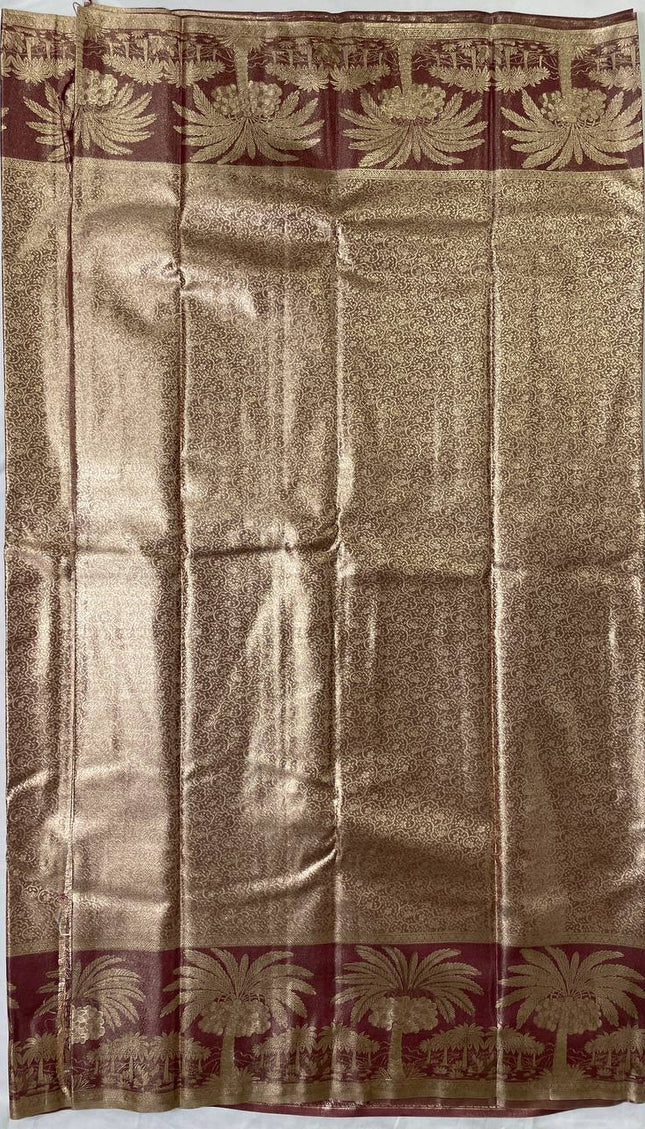 Deep Maroon Tissue Silk Saree|S26_2
