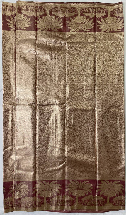 Deep Maroon Tissue Silk Saree|S26_2