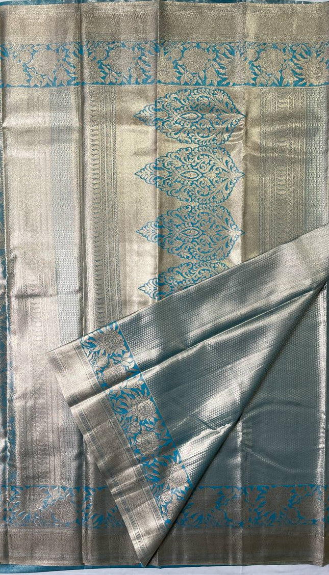 Sky Blue Tissue Silk Saree|S26_4