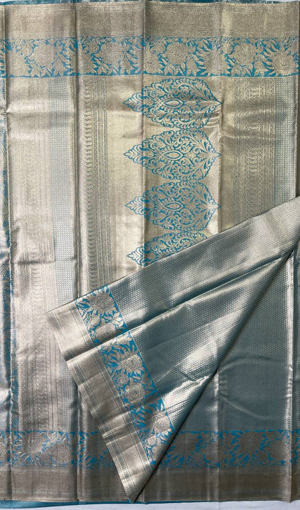 Sky Blue Tissue Silk Saree|S26_4