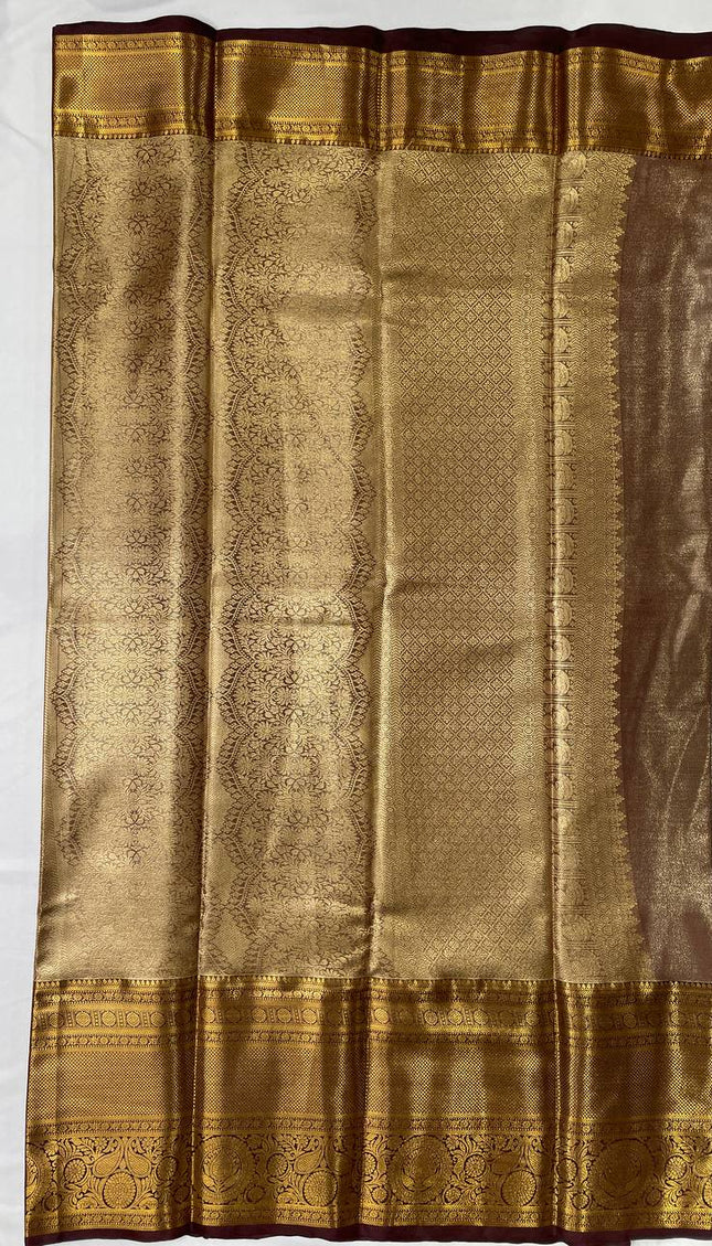 Tissue Silk Saree – Lavender with Zari Border|S23_6