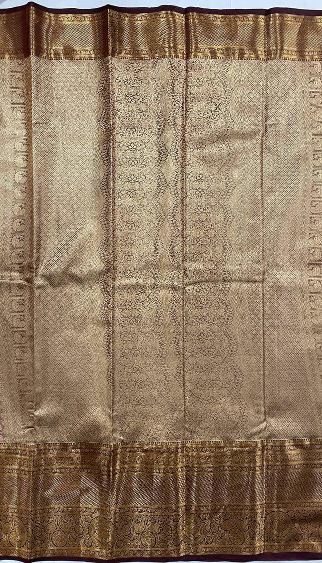 Tissue Silk Saree – Red  with Zari Border|S23_5