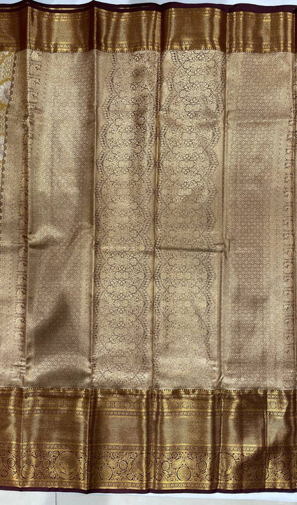 Tissue Silk Saree – Yellow with Zari Border|S23_4
