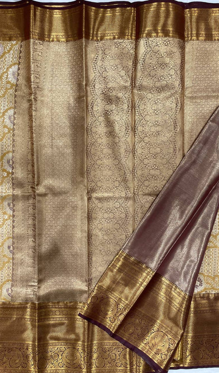 Tissue Silk Saree – Yellow with Zari Border|S23_4