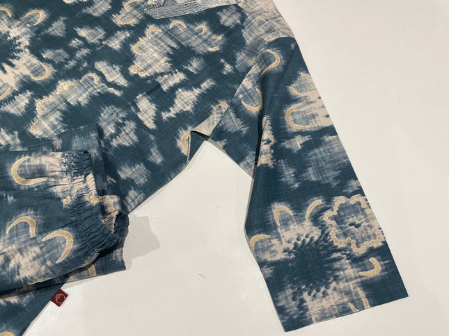 Blue Vatican Silk Printed Co-Ord Set For Women|K2_2