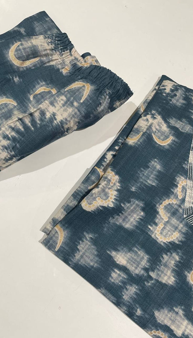 Blue Vatican Silk Printed Co-Ord Set For Women|K2_2