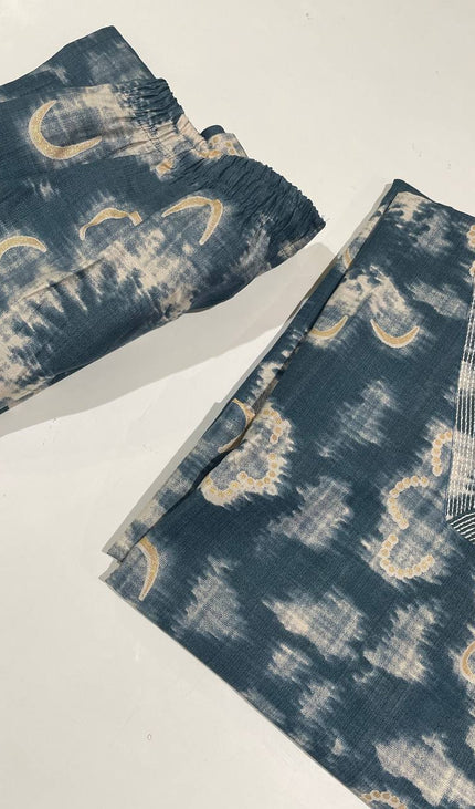 Blue Vatican Silk Printed Co-Ord Set For Women|K2_2