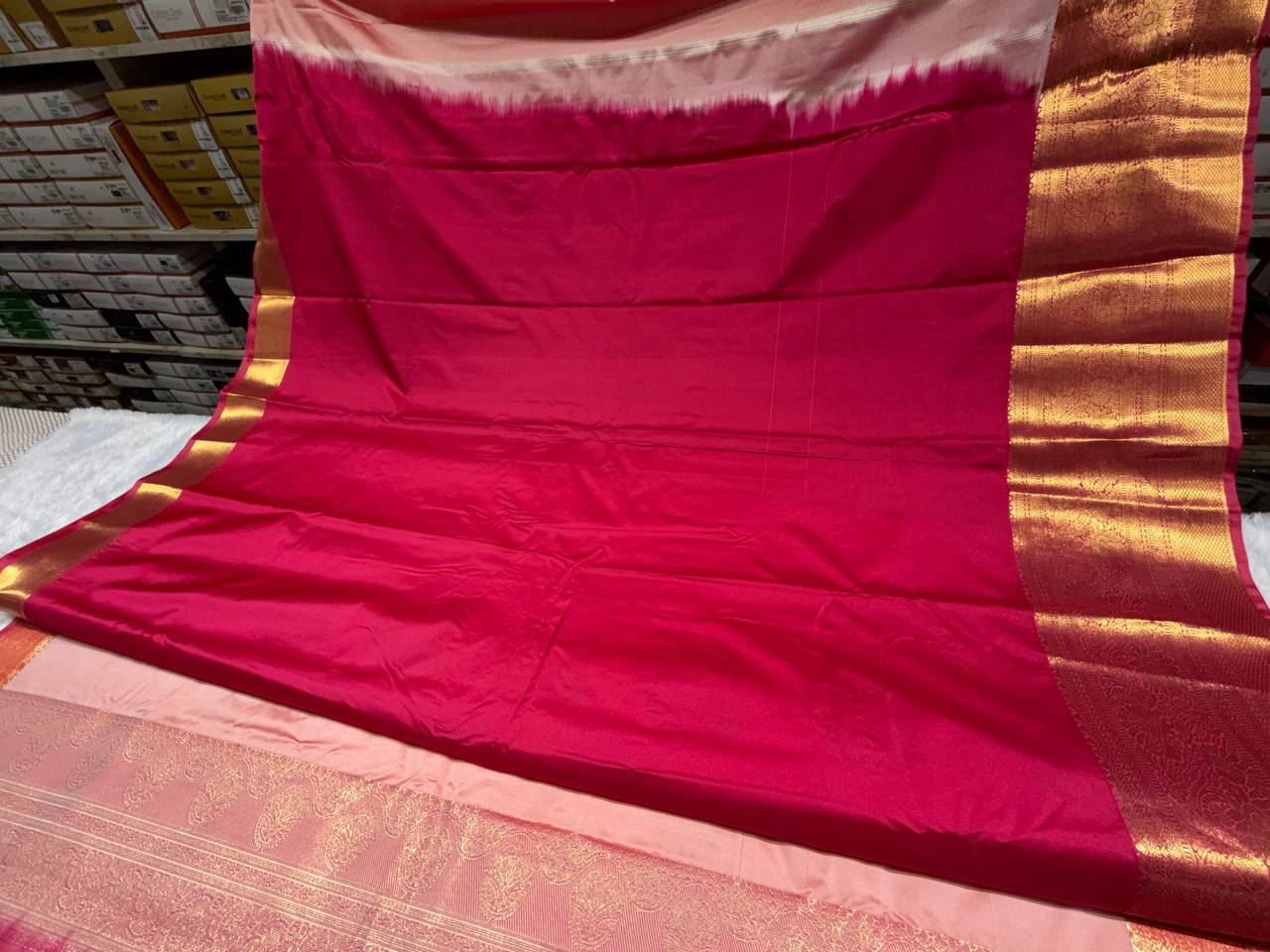 Pink Kanchipuram Semi Silk Saree With Butta Design|AS-005