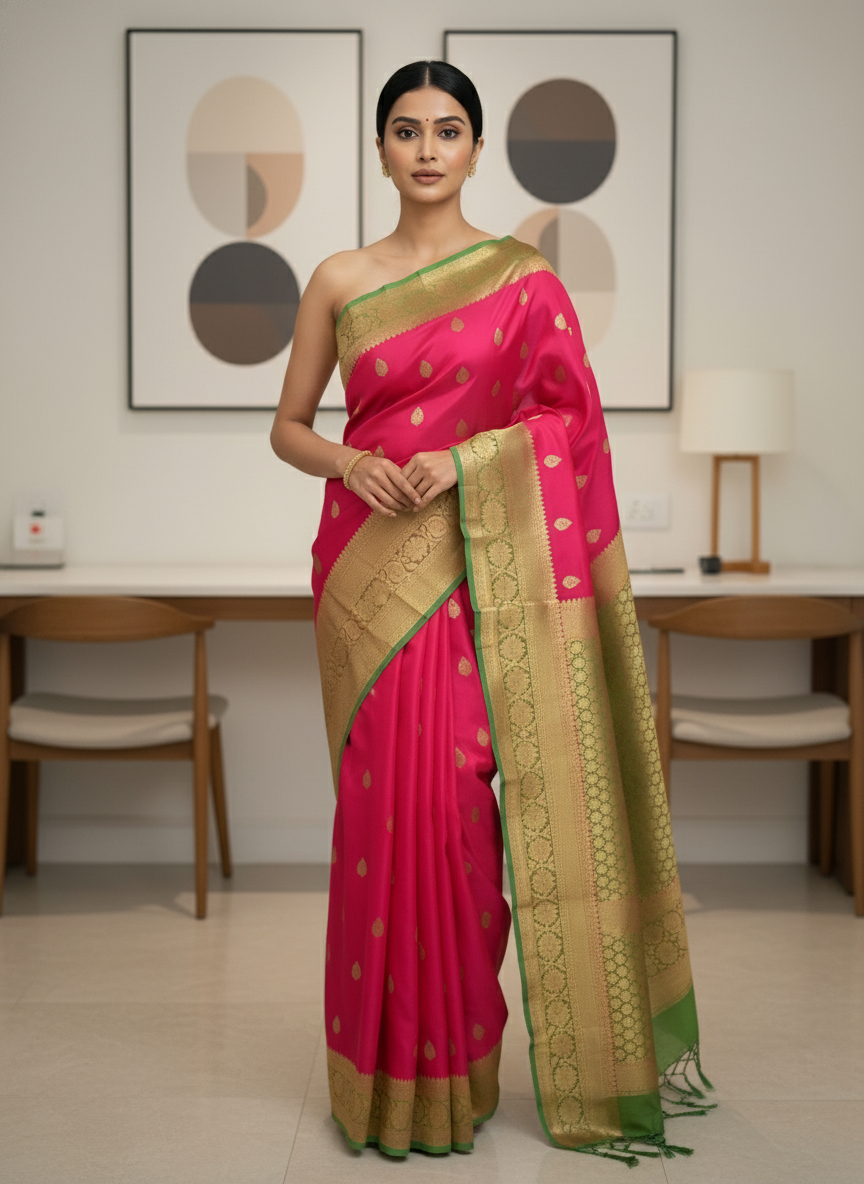 Pink  Pure Kancheepuram Silk Saree |AS-0087