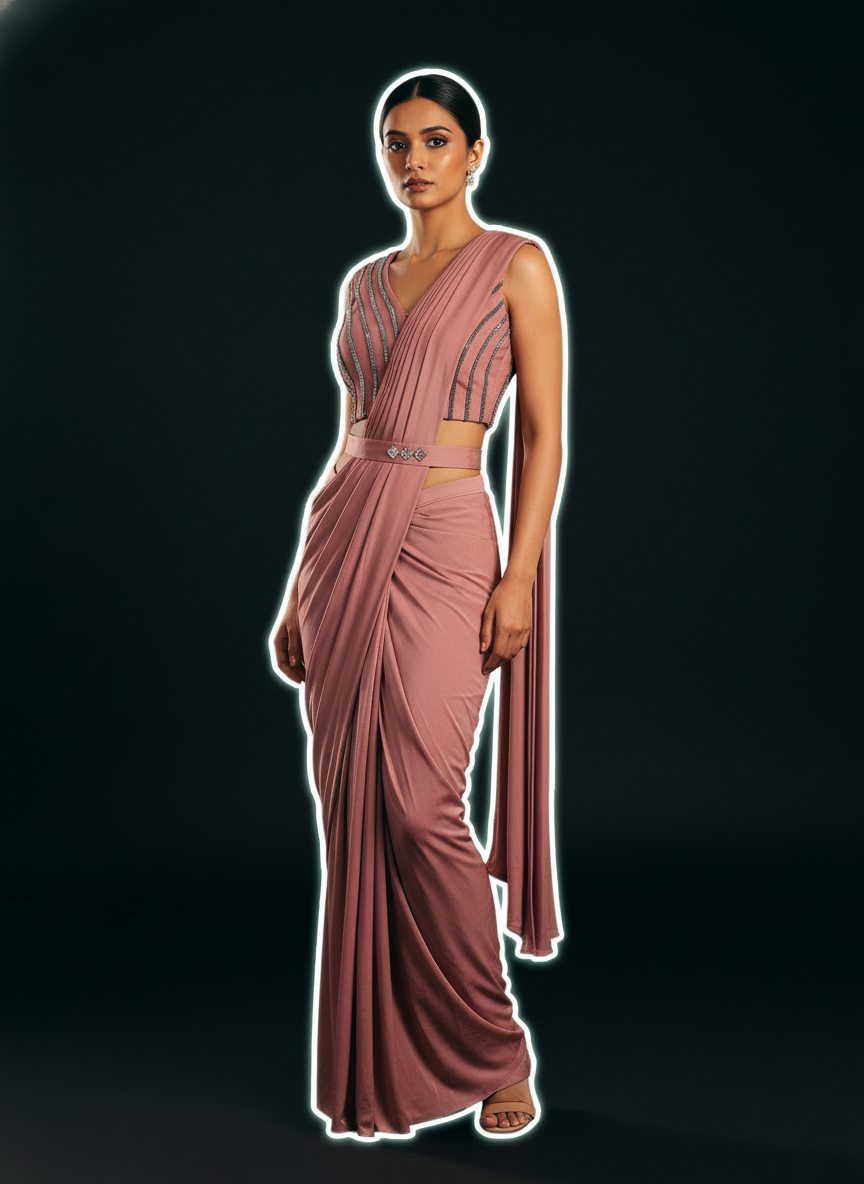 Pink Ready to wear saree