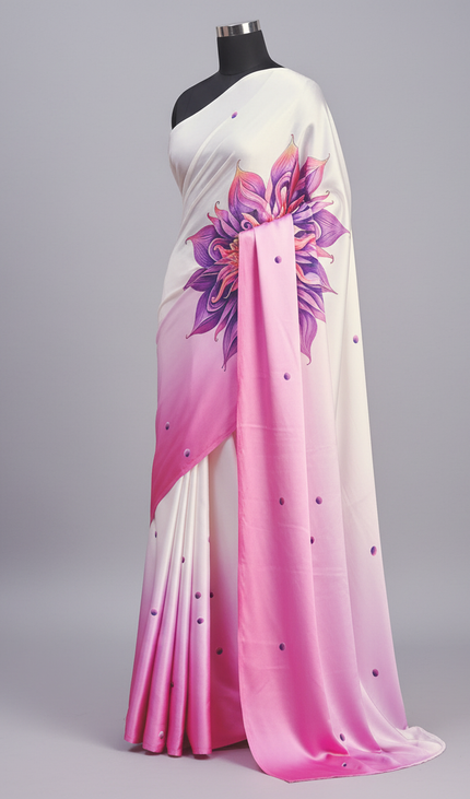 Pink emi Dola Silk Saree with ready pallu