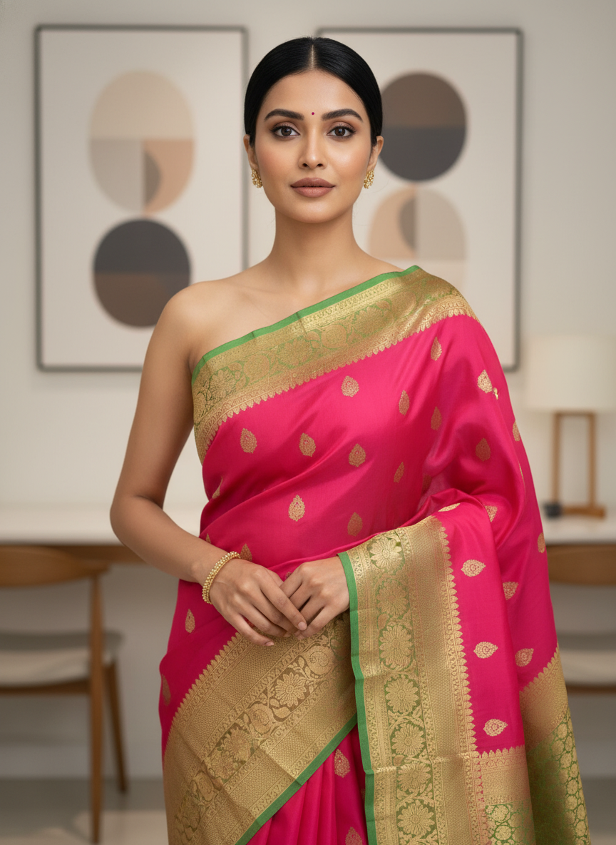 Pink  Pure Kancheepuram Silk Saree |AS-0087
