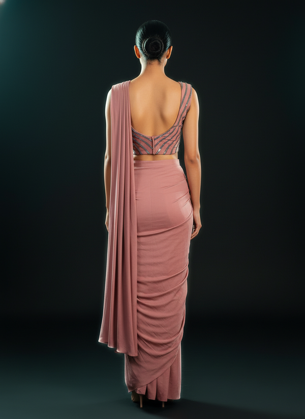 Pink Ready to wear saree