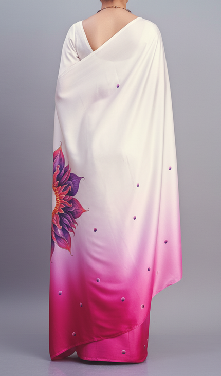 Pink emi Dola Silk Saree with ready pallu