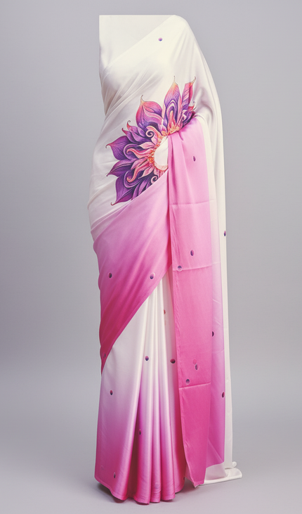 Pink emi Dola Silk Saree with ready pallu