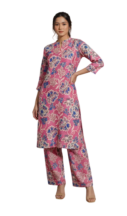 Purple Vatican Silk Printed Co-Ord Set For Women|K3_1