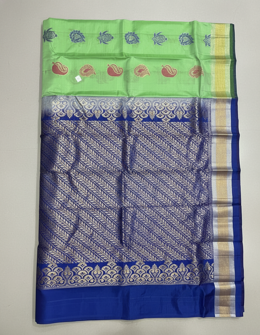 Pista Pure Kancheepuram Silk Saree  |AS-0062