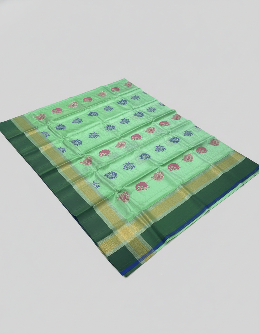 Pista Pure Kancheepuram Silk Saree  |AS-0062