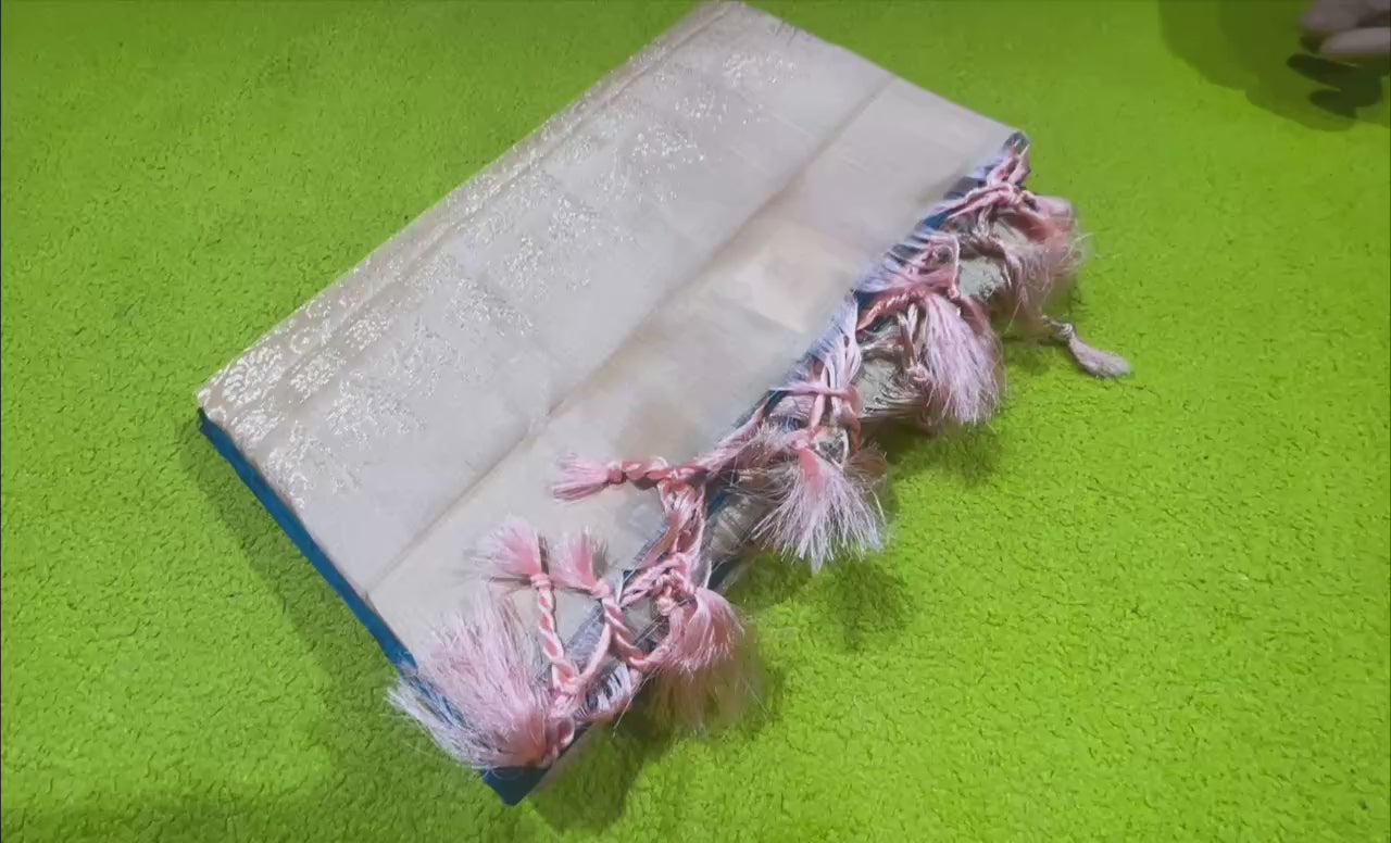 Navy Blue Handloom Silk Saree with Zari Border| AS-004