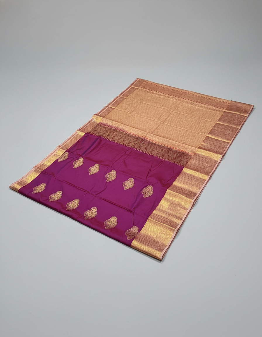 Purple Semi Silk Kanchipuram Saree|AS-008