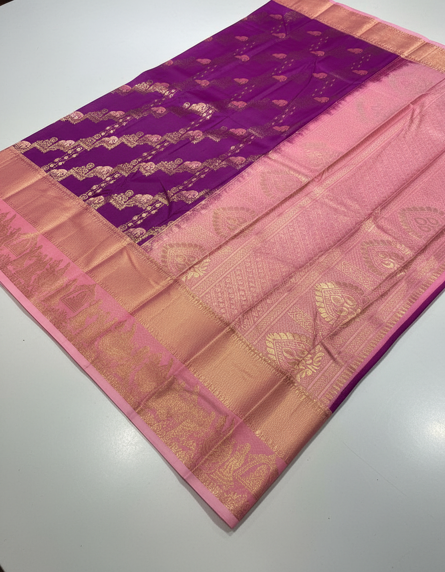 Semi silk Kanchipuram With Butta Design| AS-00132