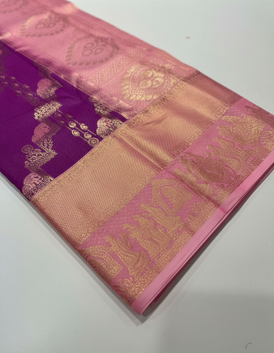 Semi silk Kanchipuram With Butta Design| AS-00132