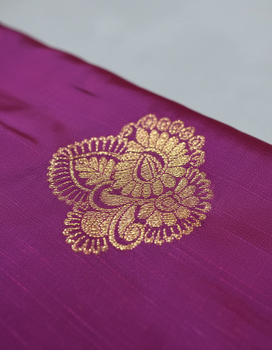 Purple Semi Silk Kanchipuram Saree|AS-008