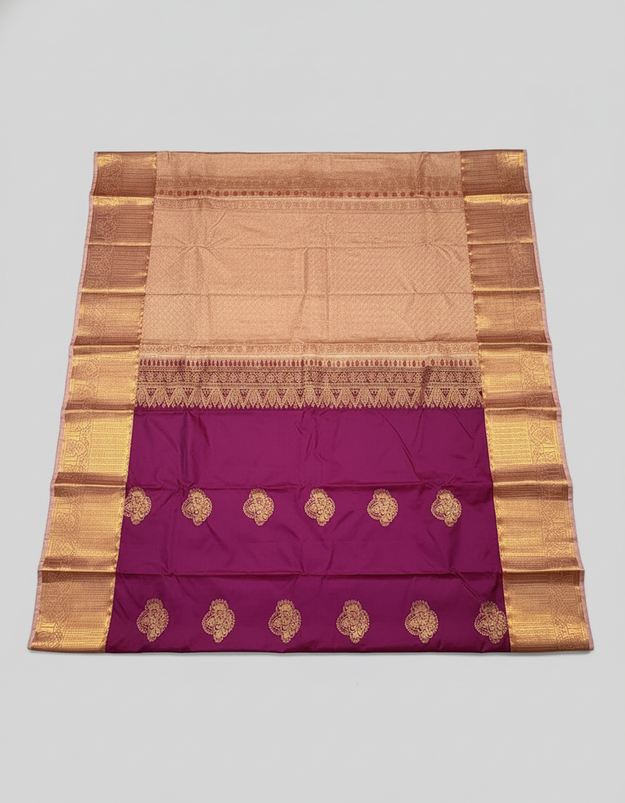 Purple Semi Silk Kanchipuram Saree|AS-008