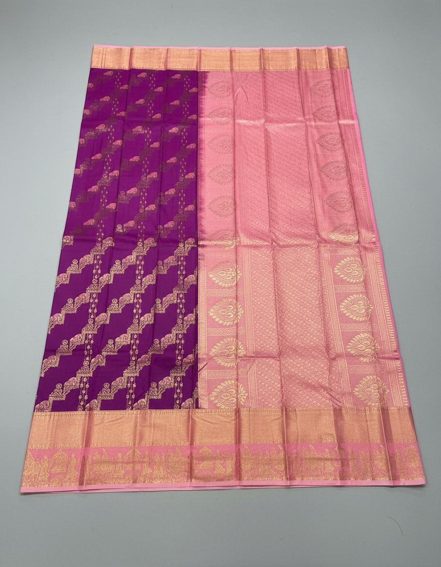 Semi silk Kanchipuram With Butta Design| AS-00132
