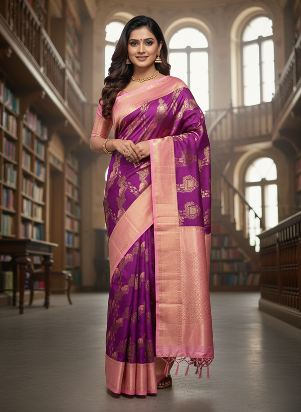 Semi silk Kanchipuram With Butta Design| AS-00132