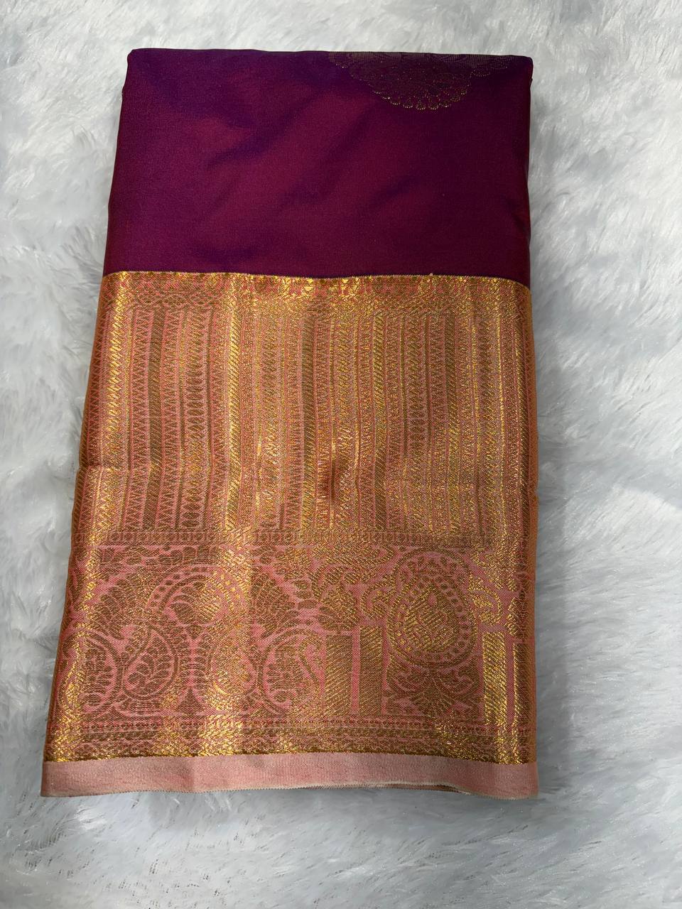 Purple Semi Silk Kanchipuram Saree|AS-008