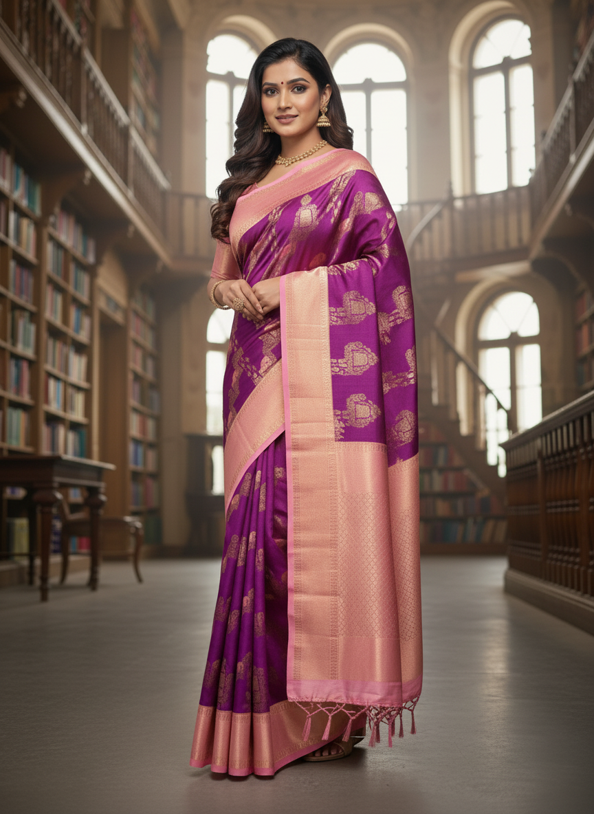 Semi silk Kanchipuram With Butta Design| AS-00132