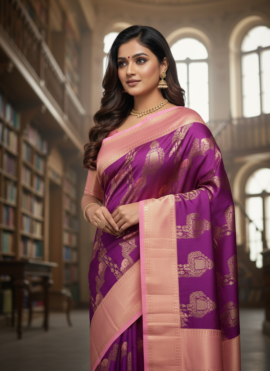 Semi silk Kanchipuram With Butta Design| AS-00132