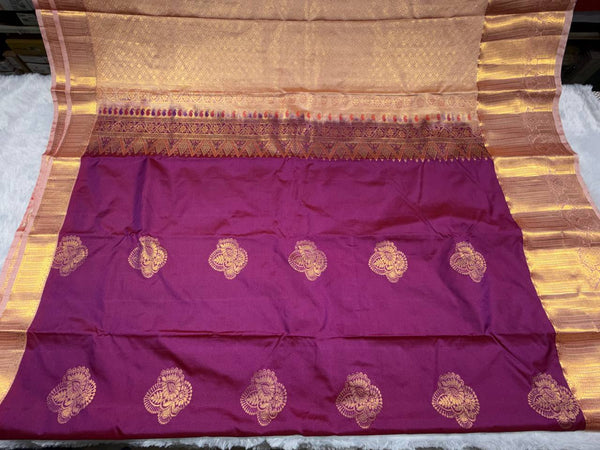 Purple Semi Silk Kanchipuram Saree|AS-008