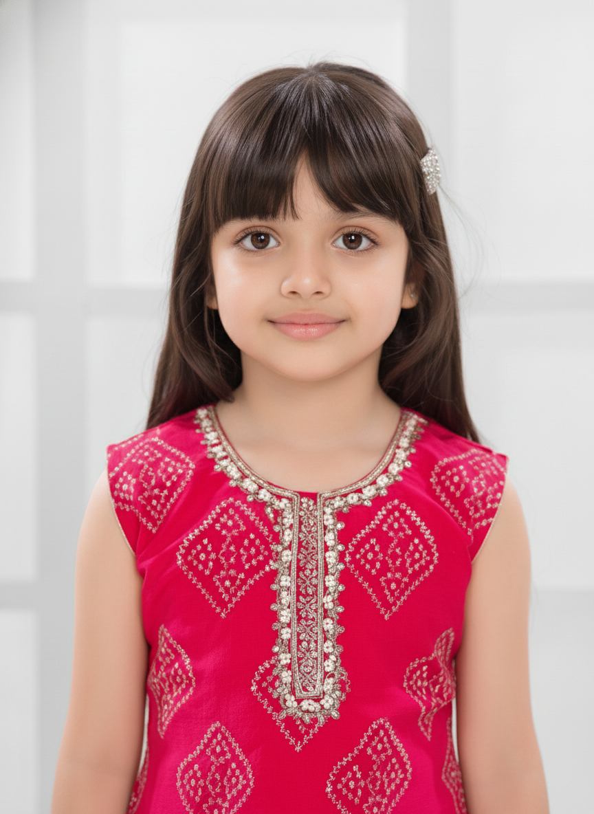 Patiala Suit with Digital Print | Blue and pink