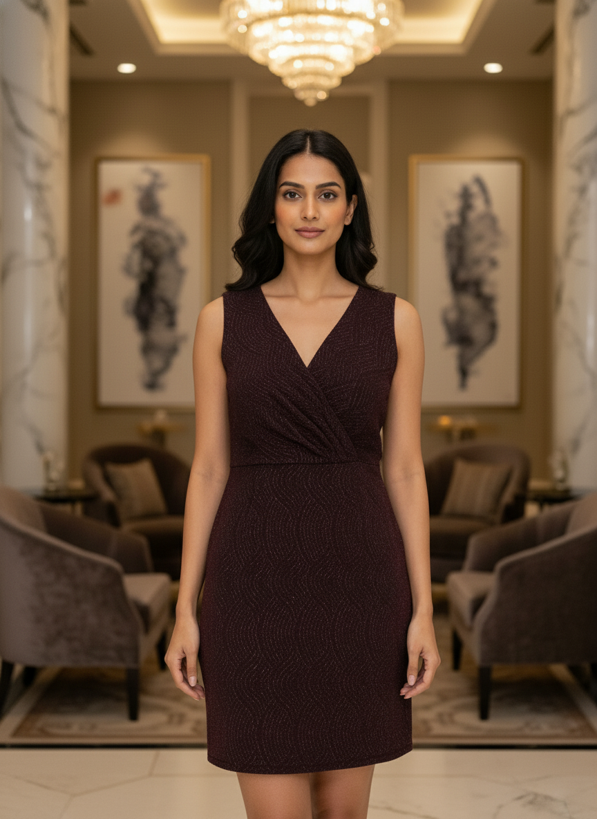 The Brown comfort party Dress| AS-00187