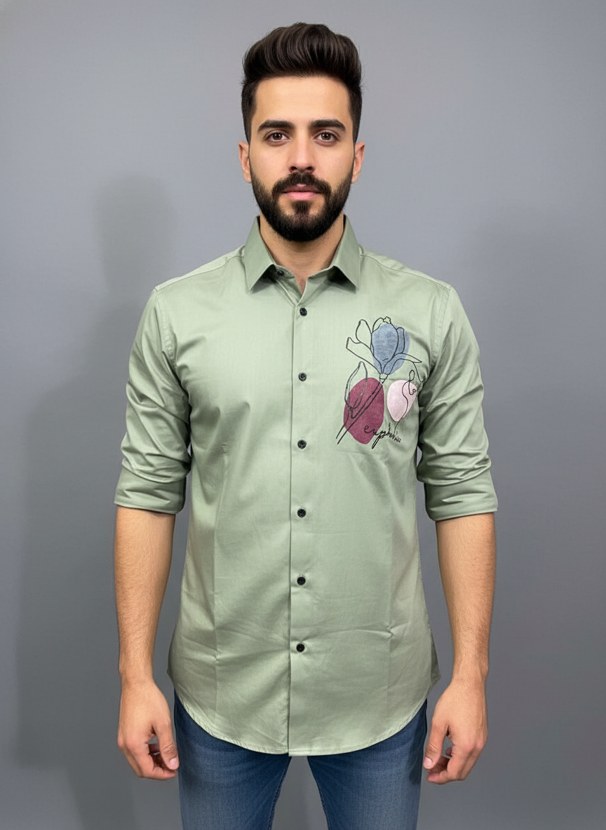 Men full sleeves printed shirt| AS-M09