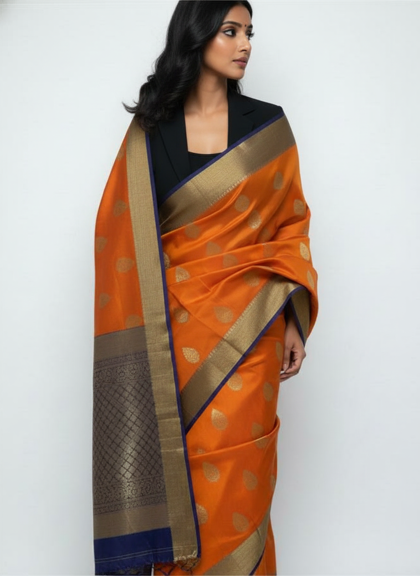 Silk Saree in  with Zari Border|AS-0058