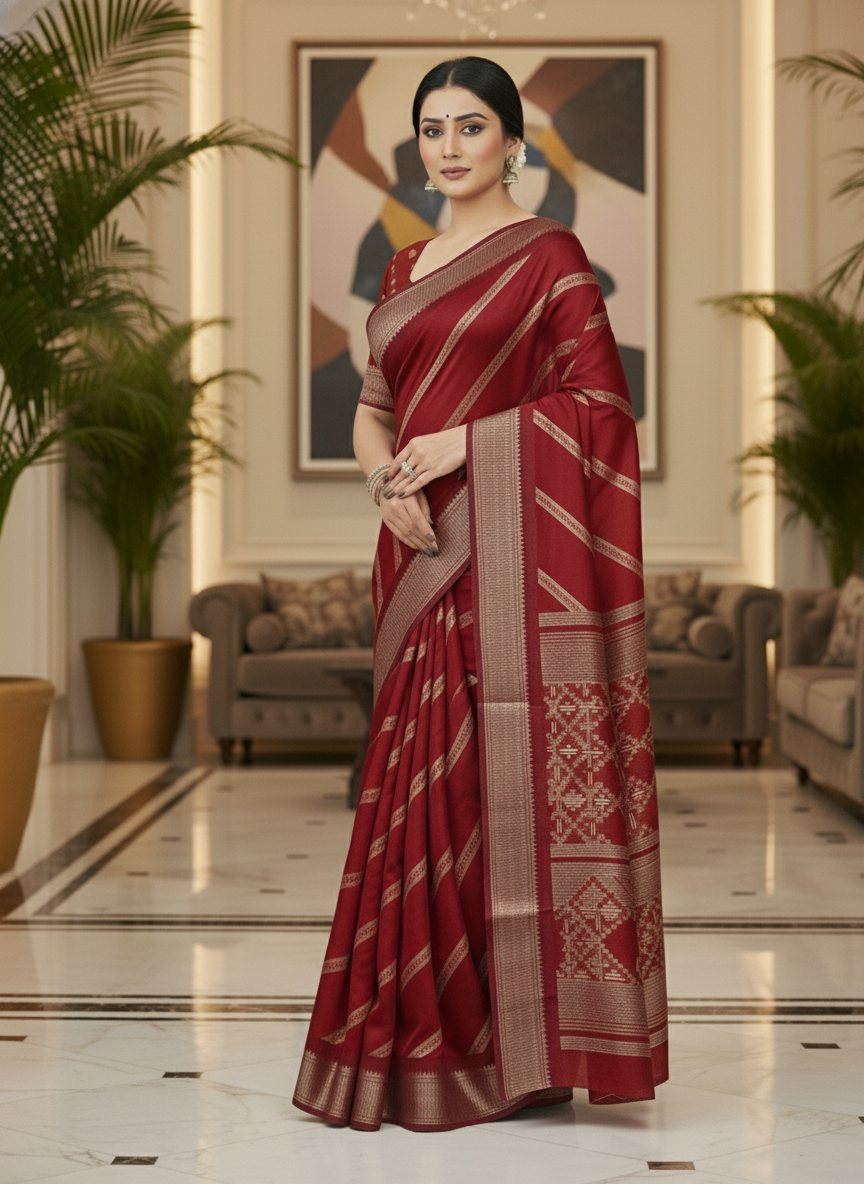 Emerald green Printed Soft chiffon Saree | AS-0097